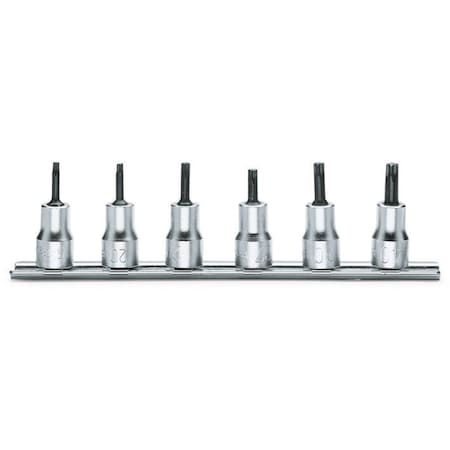 Beta Tools 3/8" Drive Socket Drivers for Head Screw, Torx(R), 6 pcs 9100530